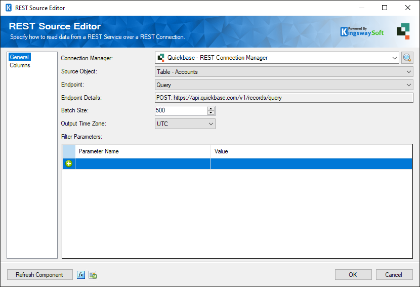 Quickbase Source component